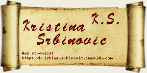 Kristina Srbinović vizit kartica